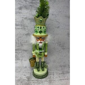 Adler Jeweled Nutcracker Christmas Decor Glitter Hat Faux Fur Figure